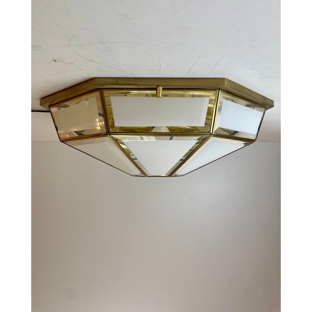 Hollywood Regency Brass Ceiling Lamp from Deknudt, Belgium, 1980s For Sale - Image 12 of 18