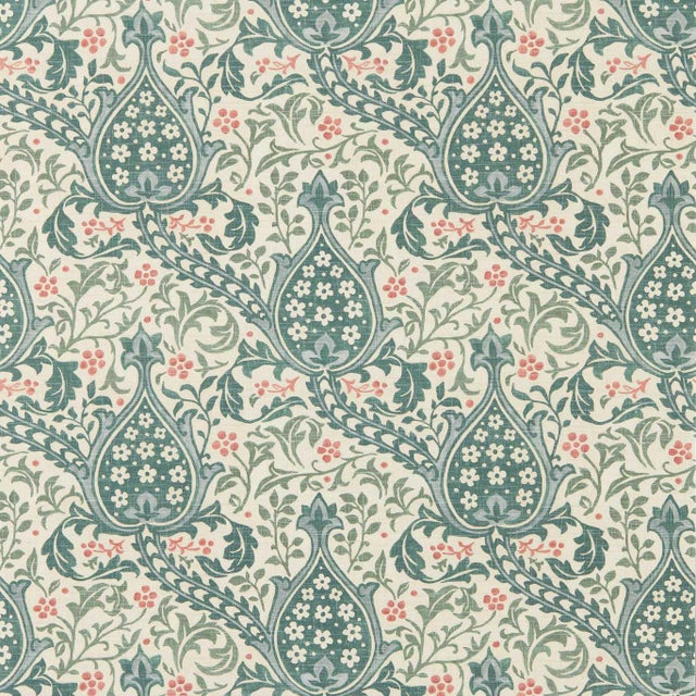 Morris & Co. Persian Tulip Wallpaper in Teal For Sale
