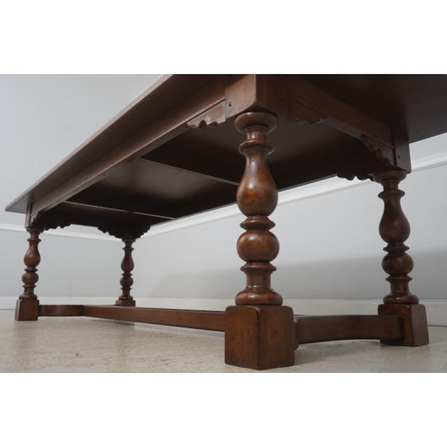 Jonathan Charles Large Chestnut Banquet Dining Table For Sale - Image 11 of 12