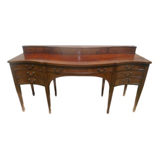 Gorgeous Baker Furniture Two Tier Bow Front Mahogany Hepplewhite Sideboard / Buffet For Sale