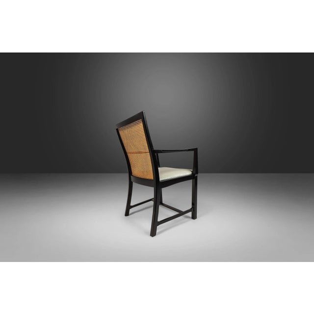 Ebonized Dining Chairs with Cane Backs by Michael Taylor for Baker Furniture, circa 1960s - Set of 6 For Sale - Image 9 of 12