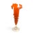 Vintage Murano Orange Art Glass Ruffled Vase W/ Applied Rigaree For Sale - Image 4 of 7