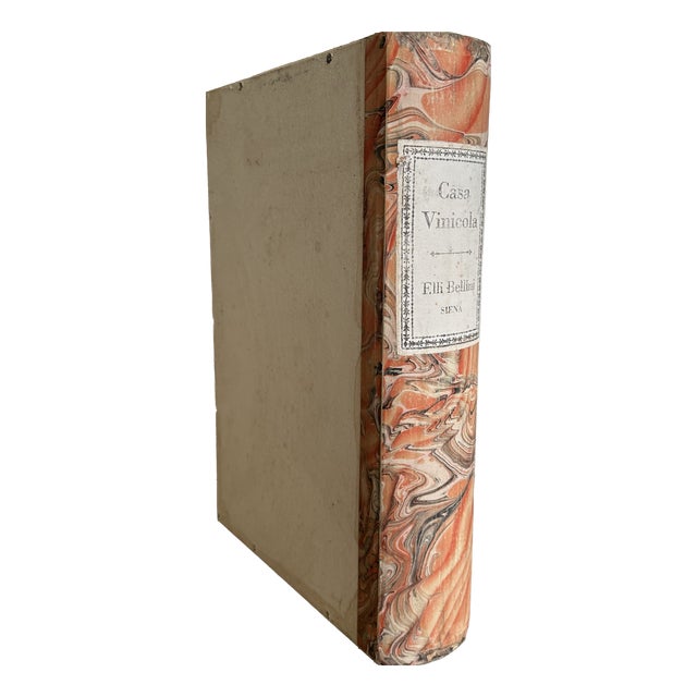 Italian Decorative Book Box with Marbled Paper Spine For Sale