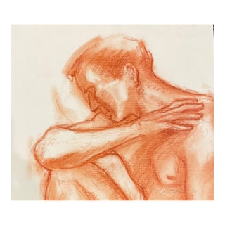 1991 Neil Meitzler Male Portrait Drawing For Sale