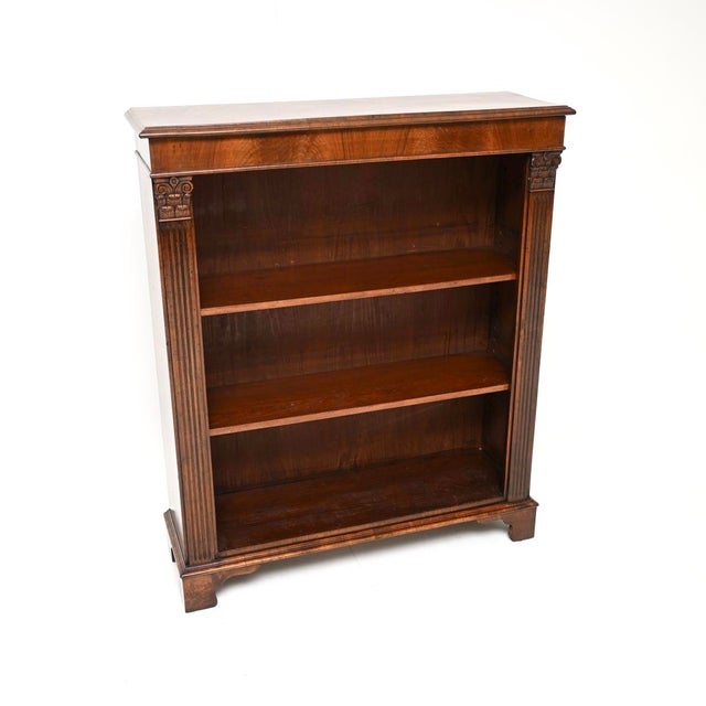 Antique Victorian Walnut Open Bookcase, 1850 For Sale - Image 10 of 10