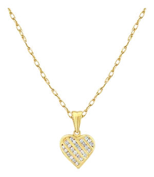 Heart Shaped Diamond Necklace .50cttw 14k Yellow Gold 16"