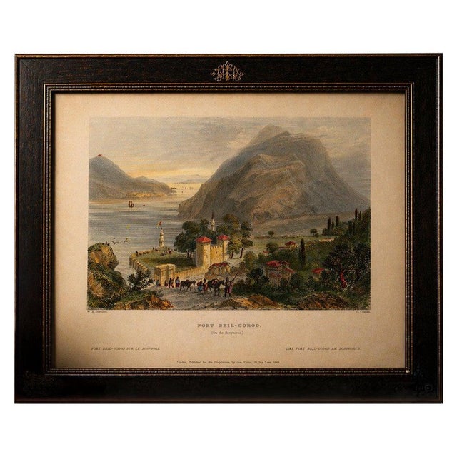 After Bartlett, Bosporus View with Beil-Gorod Fort, 1839, Steel Engraving For Sale - Image 10 of 10