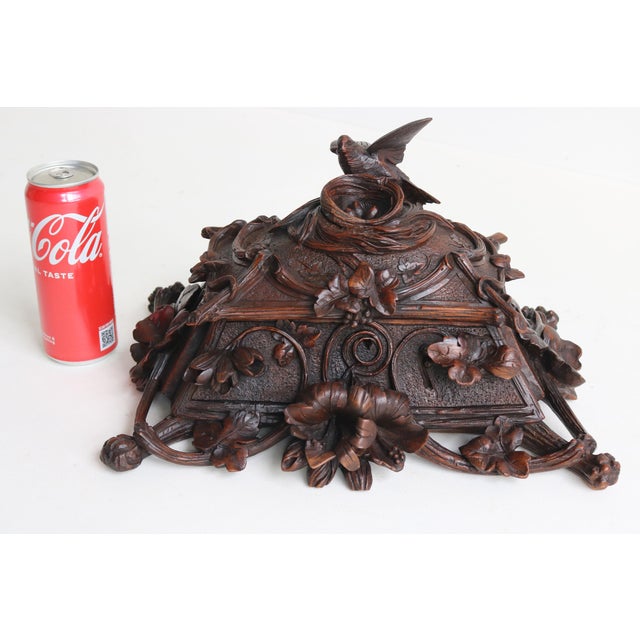 19th Century Swiss Black Forest Jewelry Box in Openly Carved Walnut, 1880 For Sale - Image 14 of 15