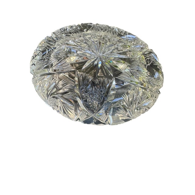 Vintage Ashtray European Heavy Cut Crystal Glass For Sale - Image 6 of 10