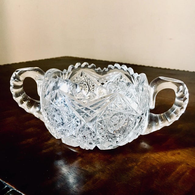 Late 19th Century American Brilliant Period Cut Glass Sugar and Creamer - 2 Pieces For Sale - Image 5 of 13