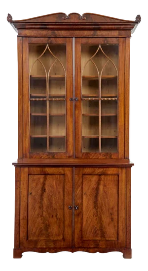 Early 19th Century Flame Mahogany Bookcase, 1820s