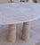 Oval Red Travertine Mario Dining Table with Column Legs by My Habitat Design For Sale - Image 4 of 8