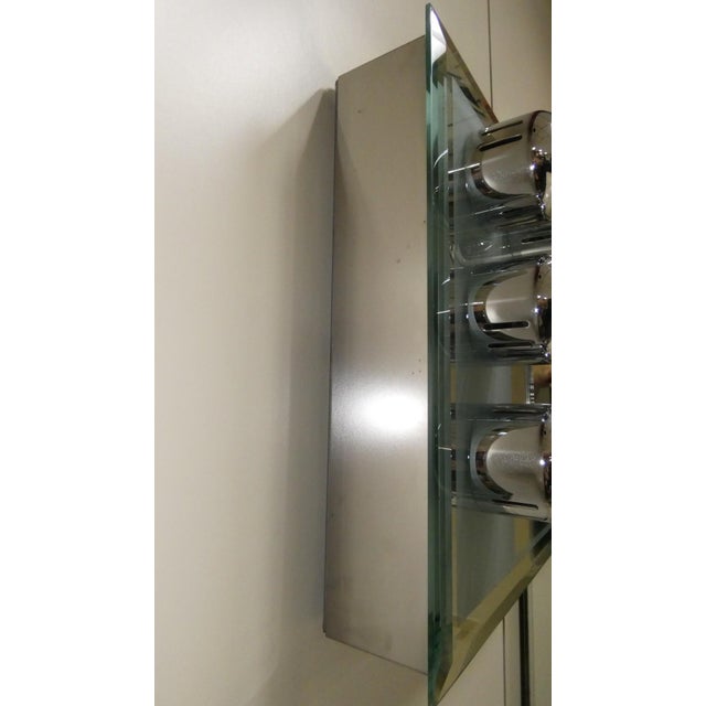 Chrome-Plated Steel Wall Lamp with Mirror and Lights, 1970s For Sale - Image 9 of 15
