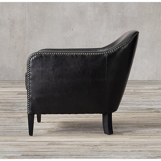 Restoration Hardware French Tuxedo Leather Club Chairs - A ...