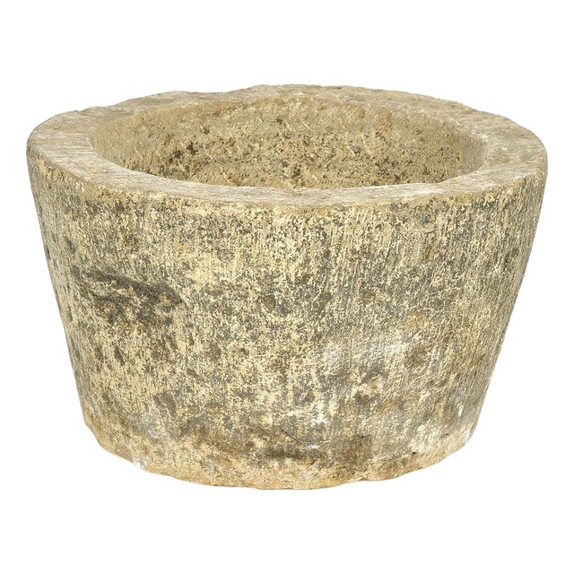 Antique Round Stone Planter For Sale