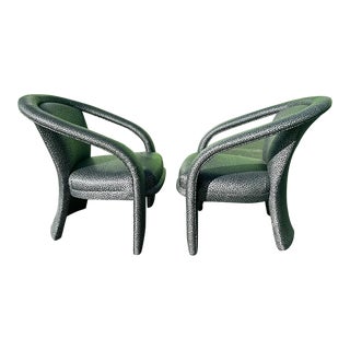 1980s Vintage Pair of Carsons Post Modern Upholstered Chairs For Sale