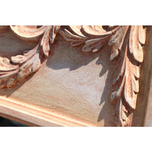 Wood Vintage Italian Neoclassical Hand-Carved Wood Trumeau Wall Mirror, 1950s For Sale - Image 7 of 18