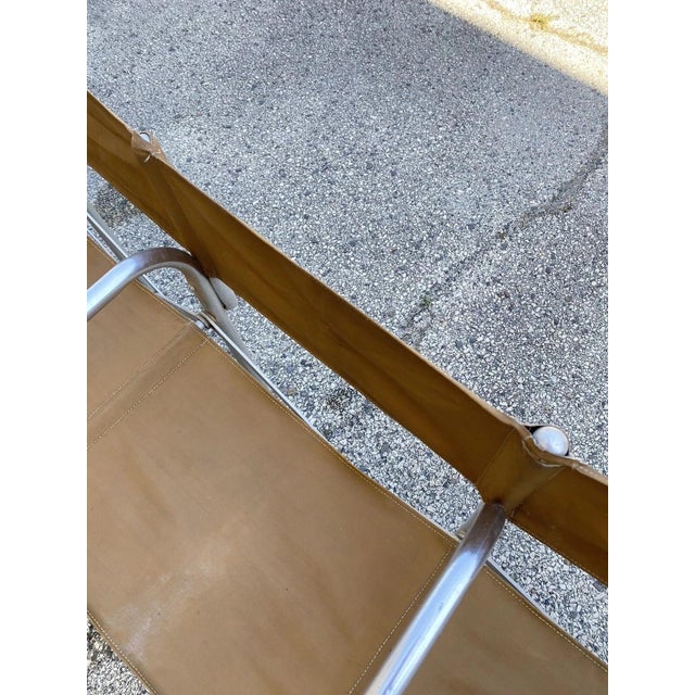 Metal Vintage Crown MFG 7 Seat Aluminum Canvas Folding Chair Camping Sports Team Bench For Sale - Image 7 of 12