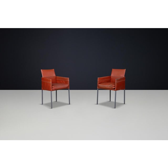 Texas Dining Chairs in Patinated Leather by Karl-Friedrich Förster for KFF, 1980s For Sale - Image 3 of 10