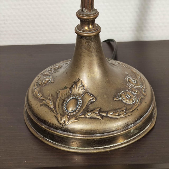 1920s 1920s French Art Nouveau Brass Desk Light –Authentic "Old Paris" Library Lamp For Sale - Image 5 of 8