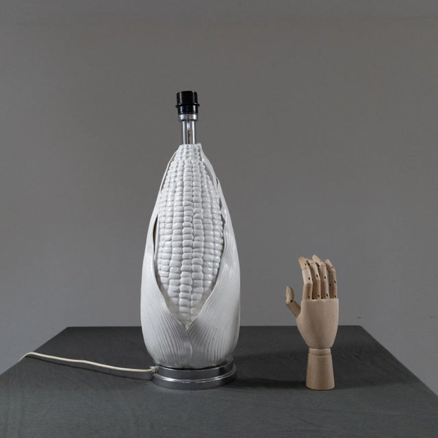 White Ceramic Table Lamp, 1960s For Sale - Image 11 of 13