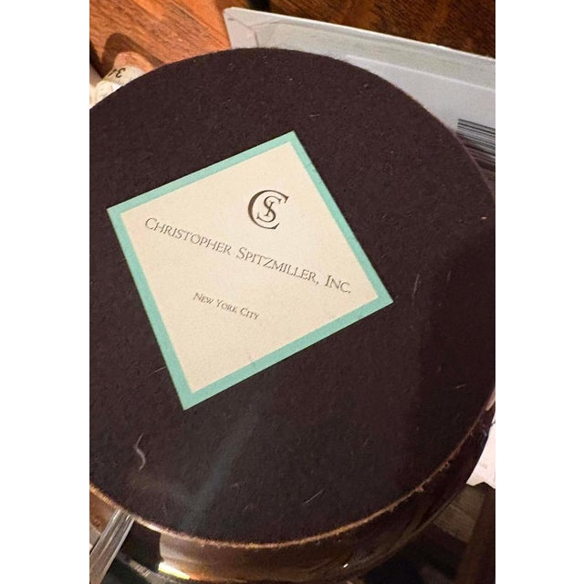 An elegant pair of double gourd ceramic table lamps by Christopher Spitzmiller, Inc., New York City. Finished in a rich,...