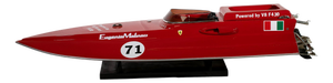 Vintage Ferrari Freccia Rossa Speed Motorboat Model in Mahogany