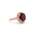 Early 21st Century Ladies 14k Rose Gold Garnet Halo Diamond Cocktail Ring, Size 5.5 For Sale - Image 5 of 9
