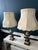 Vintage Stiffel Enameled Brass Table Lamps With Scalloped Shades — Elegant Neoclassical Form - a Pair For Sale - Image 16 of 18