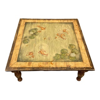 1990s Habersham Hand Painted Wood Cocktail Table For Sale