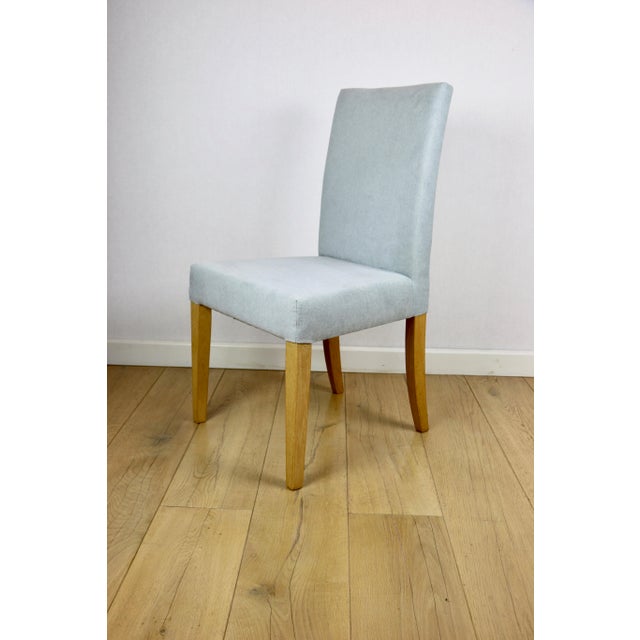 1970s Celadon Blue Upholstered Oak Chairs from Ikea, 1970s, Set of 2 For Sale - Image 5 of 13
