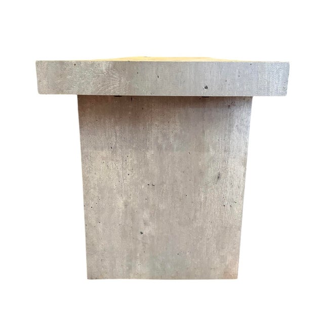 Mid-Century Style Brutalist Solid Oak Bench For Sale - Image 4 of 4