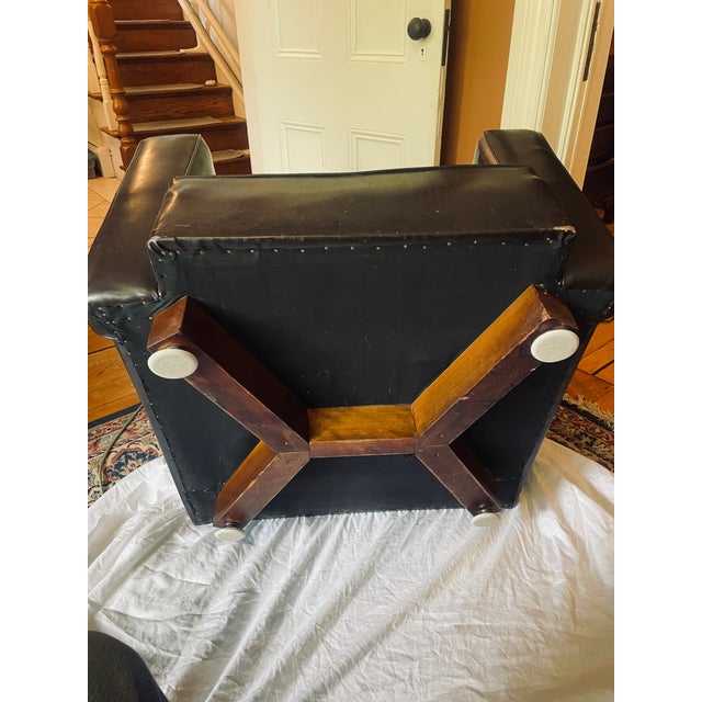 Rare Pair of Vintage Mid-Century Imperial Hotel Tokyo Executive Club Chairs - Provenance Tagged For Sale In Boston - Image 6 of 9