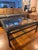 Vintage Iron and Glass Green Patina Coffee Table For Sale - Image 4 of 4