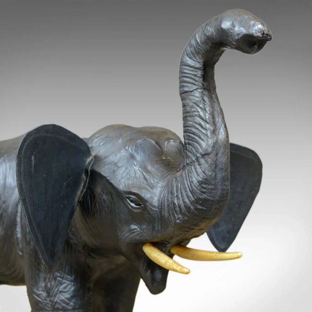 Mid 20th Century Mid 20th Century Leather Elephant Sculpture For Sale - Image 5 of 9