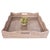 Boho Chic Artifacts Rattan Scallop Square Tray with Glass Insert in White For Sale - Image 3 of 3
