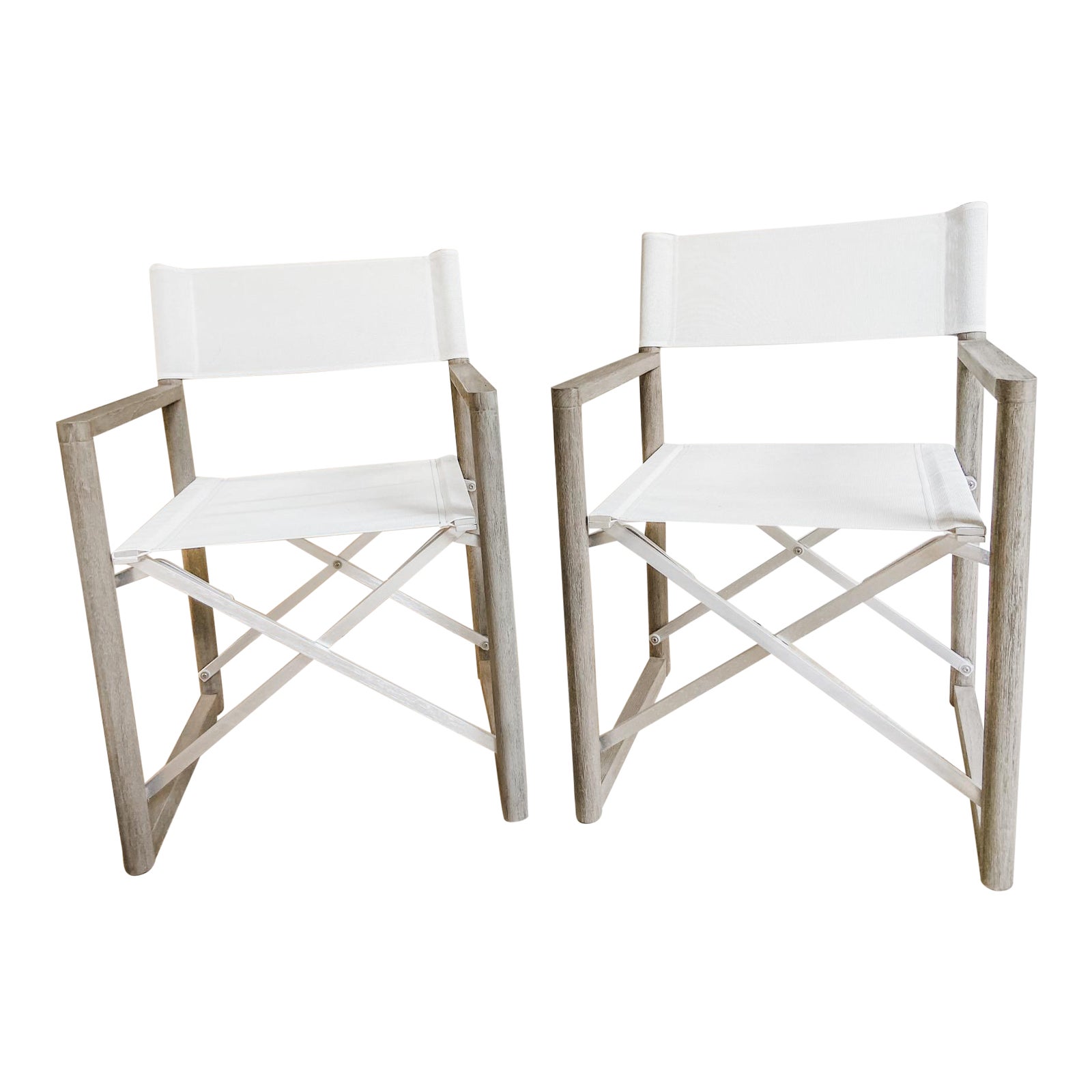 Restoration Hardware Teak Outdoor Director’s Chairs a Pair Chairish