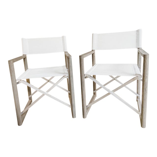 Restoration Hardware Teak Outdoor Director’s Chairs a Pair Chairish