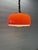Vintage harvey guzzini orange space age pendant lamp ufo chrome italian design 1970s ceiling lamp plug and play a bold...