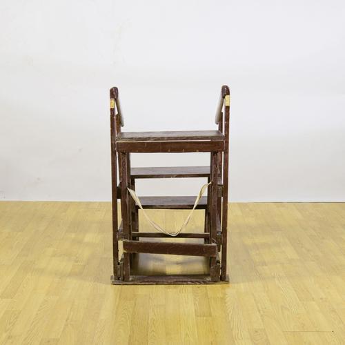 Antique Repainted Wooden Library Staircase, Late 19th Century For Sale - Image 5 of 9