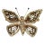 Mid 20th Century Vogue Articulated Gold Plate Enameled Diamante Butterfly Brooch For Sale