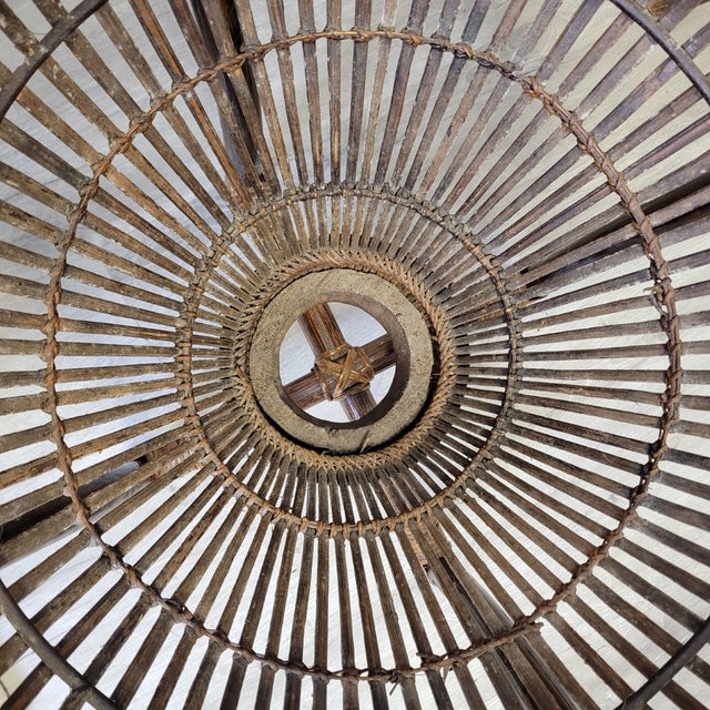 Pair Mid-Century McGuire Style Rattan End Tables With Spiked Gallery Rims For Sale - Image 12 of 12