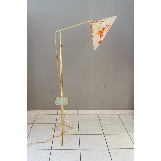 Hight Adjustable Floor Lamp with Adjustable Shelf, Vienna, 1950s For Sale - Image 11 of 18