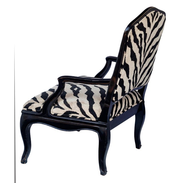Vintage Faux Zebra Upholstered Chair, Pair For Sale - Image 11 of 15