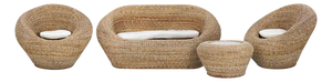 Vintage Banana Tree Rattan Chairs, Sofa & Coffee Table, 1990s, Set of 3