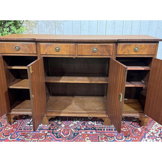 Vintage English Four-Door Mahogany Sideboard, 1950s For Sale - Image 10 of 18