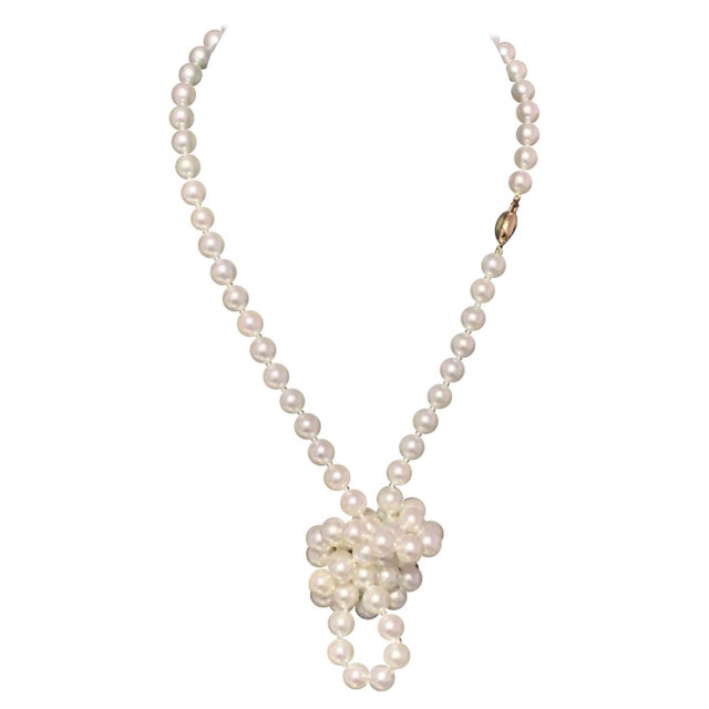 2010s Akoya Pearl Necklace 14k Gold 27" 7.5 Mm Certified For Sale - Image 5 of 6
