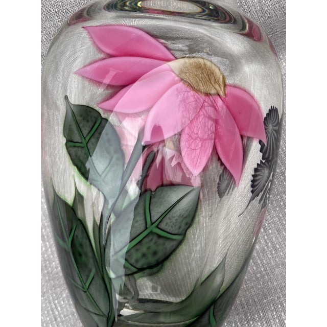 Orient and Flume Byers Sillars Floral Butterfly Art Glass Paperweight Vase 24/300 For Sale - Image 9 of 18