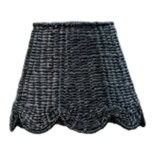 14" Scalloped Lamp Shade in Black Seagrass For Sale