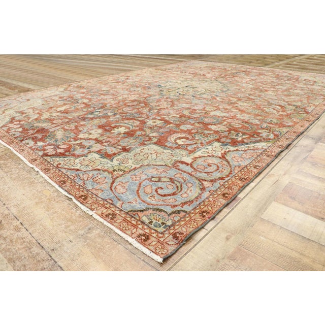 Antique Persian Mahal Rug - 08'01 X 11'05 For Sale In Dallas - Image 6 of 9